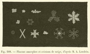 Amorphous Flakes and Snow Crystals by French School