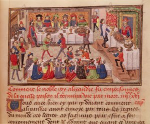 How the Noble King Alexander was Poisoned, illustration from a book by Jean Wauquelin, from the Histoire du Grand Alexandre by French School