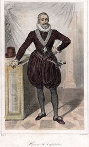 Foot portrait of Henri IV (1553 - 1610) with a sword.