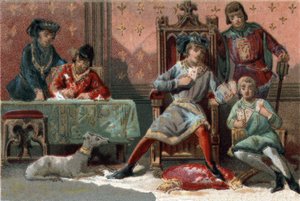 For distraction, King Charles VI of France (1368-1422) used to play cards. by French School