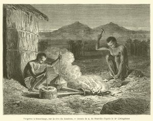 Blacksmith at Simariango, on the Bank of the Zambezi by French School