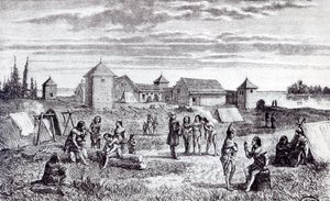 Fort Youkon, a Hudson Bay Company Trading Station by French School