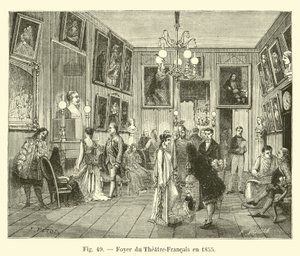 Foyer of the Theatre-Francais in 1855 by French School