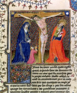 Joseph of Arimathaea collecting the Blood of the Crucified Christ, from La Quite de Saint Graal