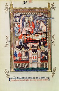 St. Denis being tortured on the rack, from Vie de St. Denis, 1317 by French School