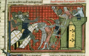 Attack on a town by French School