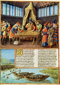 Bayezid I Receiving the Ransom, from Passages faits Outremer Written by Sebastien Mamerot, c.1490 by French School