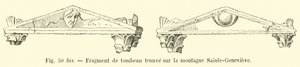 Fragment of a tomb found on the Sainte-Genevieve mountain