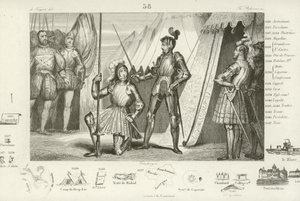Francis I of France requesting to be knighted by the Chevalier Bayard after victory at the Battle of Marignano, Italy, 1515 by French School