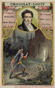 Francois-Adrien Boieldieu, French Composer, and a Scene from His Opera La Dame Blanche