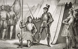 Francois I knighted by Captain Bayard after the Battle of Marignano, from 