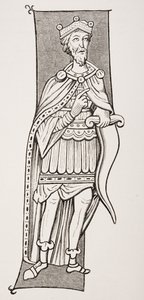 Frankish Chief or King Armed with a Scramasax, after a 9th Century Miniature, from 
