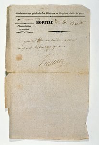 Free prescription from the Hopital de la Charite, Paris, 7th March 1837 by French School