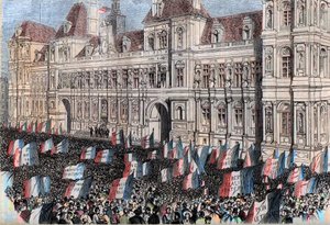 French Provisional Government of 1848 - The elections of April 1848 - Demonstration of workers at the Hotel de Ville de Paris (March 17) by French School