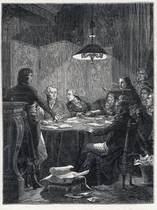 French Revolution: Meeting of the Public Salvation Committee, a revolutionary government set up by the National Convention in 1793 by French School