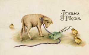 French Easter Card by French School