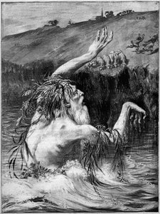 French Legend: The Man of the Sea. Engraving in 