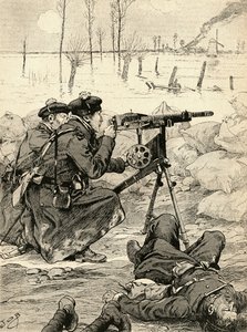 French Machine Gun Team at the Battle of the Yser, Belgium by French School