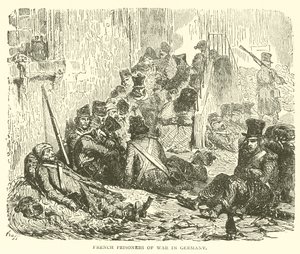 French prisoners of war in Germany (engraving) by French School