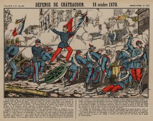 French troops defending Chateaudun, Franco-Prussian War by French School