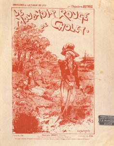 Front cover for the music score of the song Le Mouchoir Rouge de Cholet, written and composed by Théodore Botrel by French School