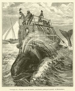 Frontispiece of the Whale Ride, illustrated story, published by the journal La Recreation (engraving) by French School