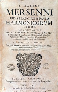 Frontispiece of Harmonie universelle by Marin Mersenne by French School