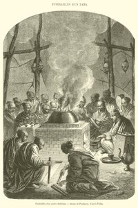 Funeral of a Tibetan Priest (engraving) by French School