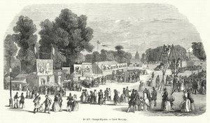 Funfair on the Carre Marigny, Champs Elysees, Paris (engraving) by French School