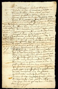 Fur Trade Contract Between Francois Francoeur and Four Voyageurs for Transport of Goods and Purchase of Beaver Pelts in Michilimackinac and Chicago by French School