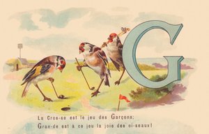 The Lacrosse is the game of the Boys; Great is at this game the joy of birds by French School