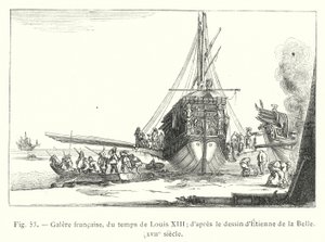 French Galley from the Time of Louis XIII; After the Drawing by Etienne de la Belle, 17th Century by French School