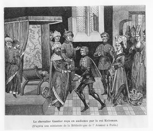 Gautier received by King Koloman of Hungary by French School