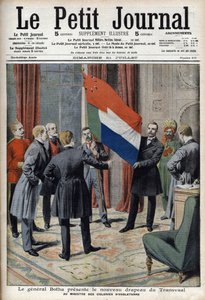 General Pieter Willem Botha Presents the New Flag of Transvaal to the English Colonial Minister Lord Elgin by French School