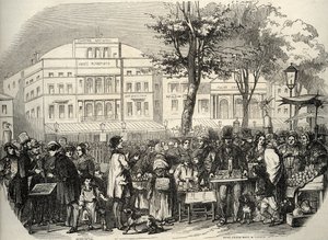 General view of the boulevard du Temple in Paris - street vendors - Paris - Engraving in 