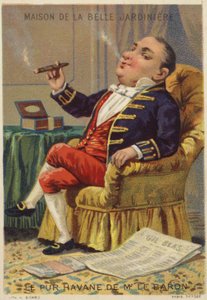 Gentleman Smoking Cigar by French School
