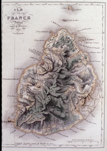Geographic map of Mauritius (Anc. Ile de France) by French School