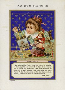 Girl Playing with Dolls Painting, Chevalet