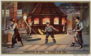 Glass Manufacturing. Drawing Out a Tube by French School