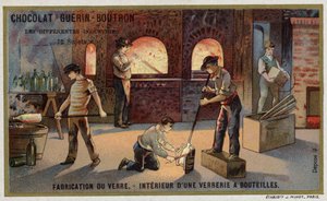 Glass Manufacturing. Interior of a Bottle-Making Plant