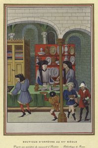 Gold and Silversmiths Shop, 15th Century by French School