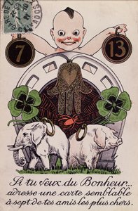 Good luck card, c.1920 by French School