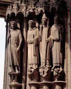 Gothic Art: Figures of martyrs, Saint Theodore, a Roman soldier (bay of the south portal of the Basilica of Notre Dame de Chartres) by French School