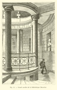 Grand staircase of the Mazarine Library by French School