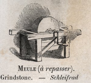Grindstone in the vocabulary illustrates common words by Armand Le-Brun. 1890 by French School