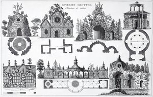 Grotto designs from Jardins Anglo-Chinois by George Louis Le Rouge, published 1775-78