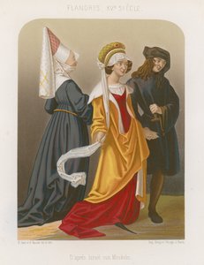 Group of people in 15th-century fashions