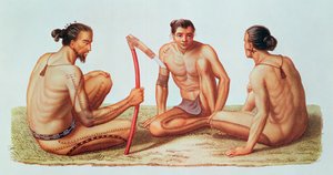 Inhabitants of the Island of Oualan in the Caroline Islands Archipelago