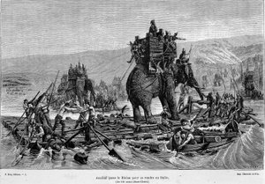 Hannibal Passes the Rhone to Italy (218 BC) - in 
