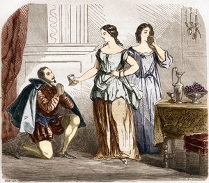 Henry IV (1553-1610), King of France being served by half-naked women by French School